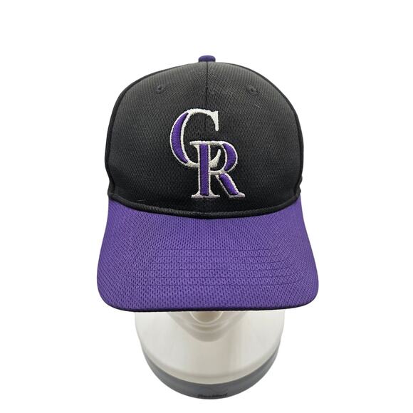 MLB Colorado Rockies Youth Baseball Cap Adjustable Black‎ Purple Logo OC Sports - Picture 1 of 9